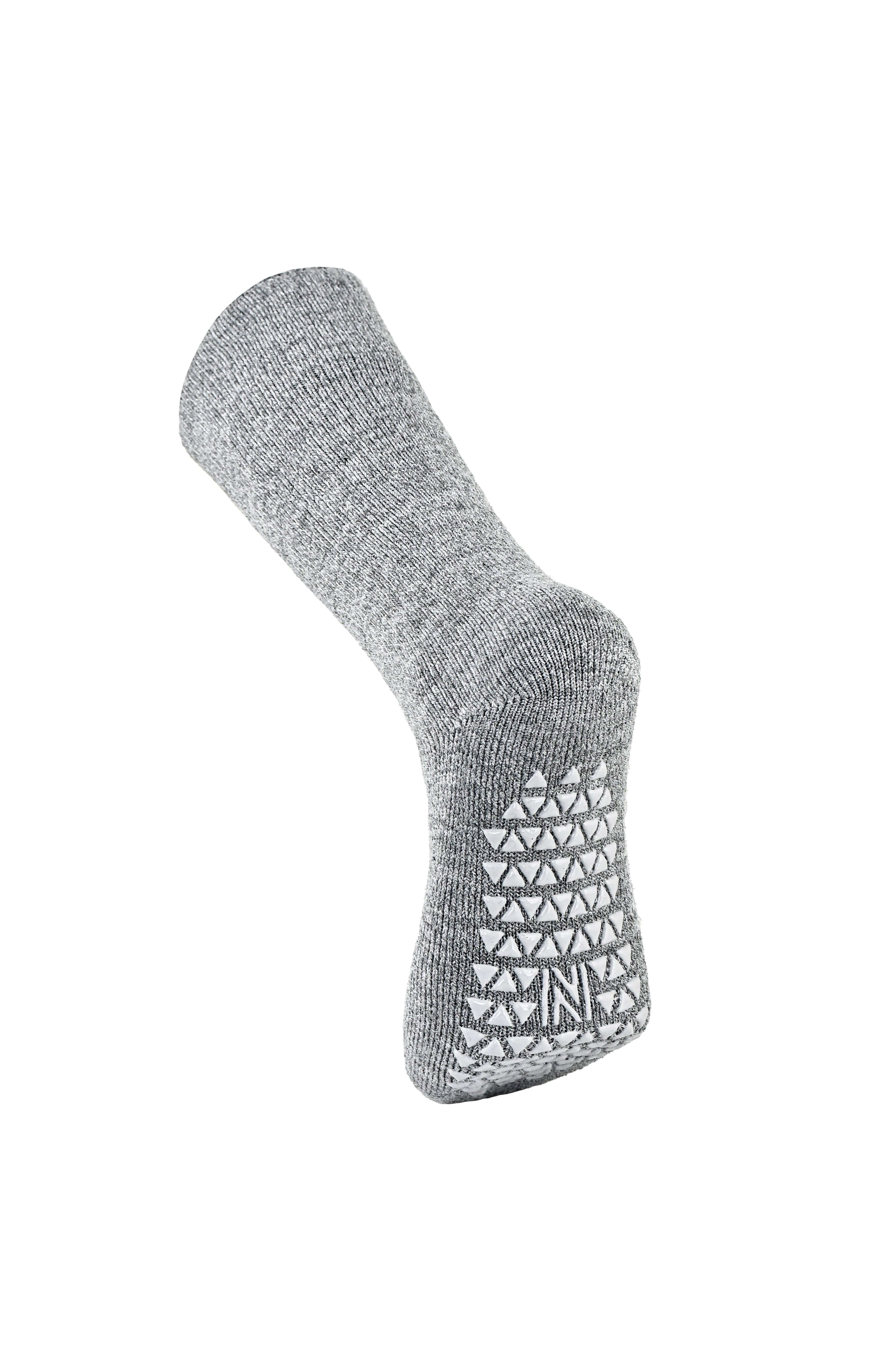 MERCURY Antibakteriyel Kaydırmaz Tabanlı Şardonlu Günlük Ev Çorabı - Gri 1 Çift Paket - 4
