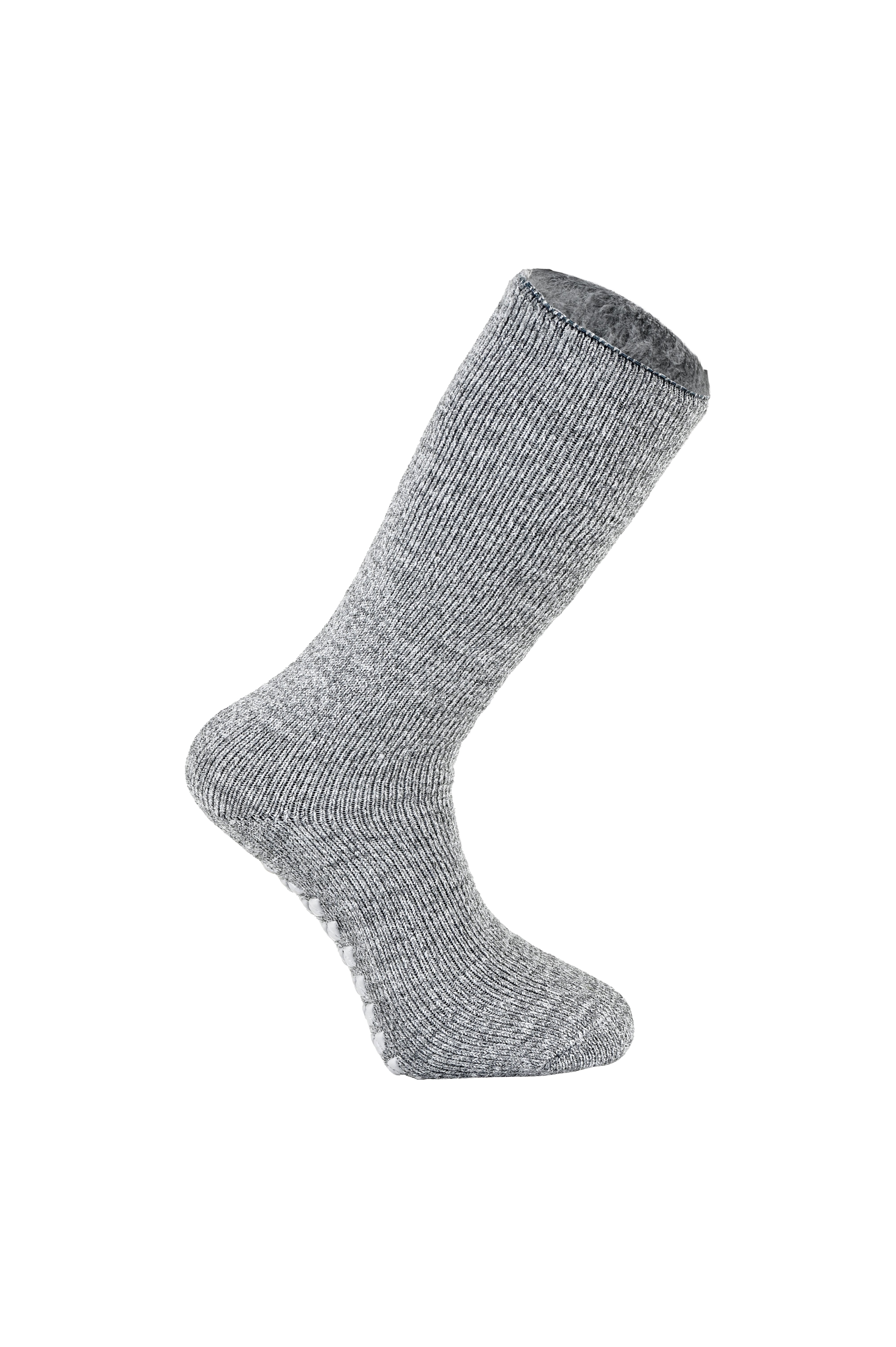 MERCURY Antibakteriyel Kaydırmaz Tabanlı Şardonlu Günlük Ev Çorabı - Gri 1 Çift Paket - 6