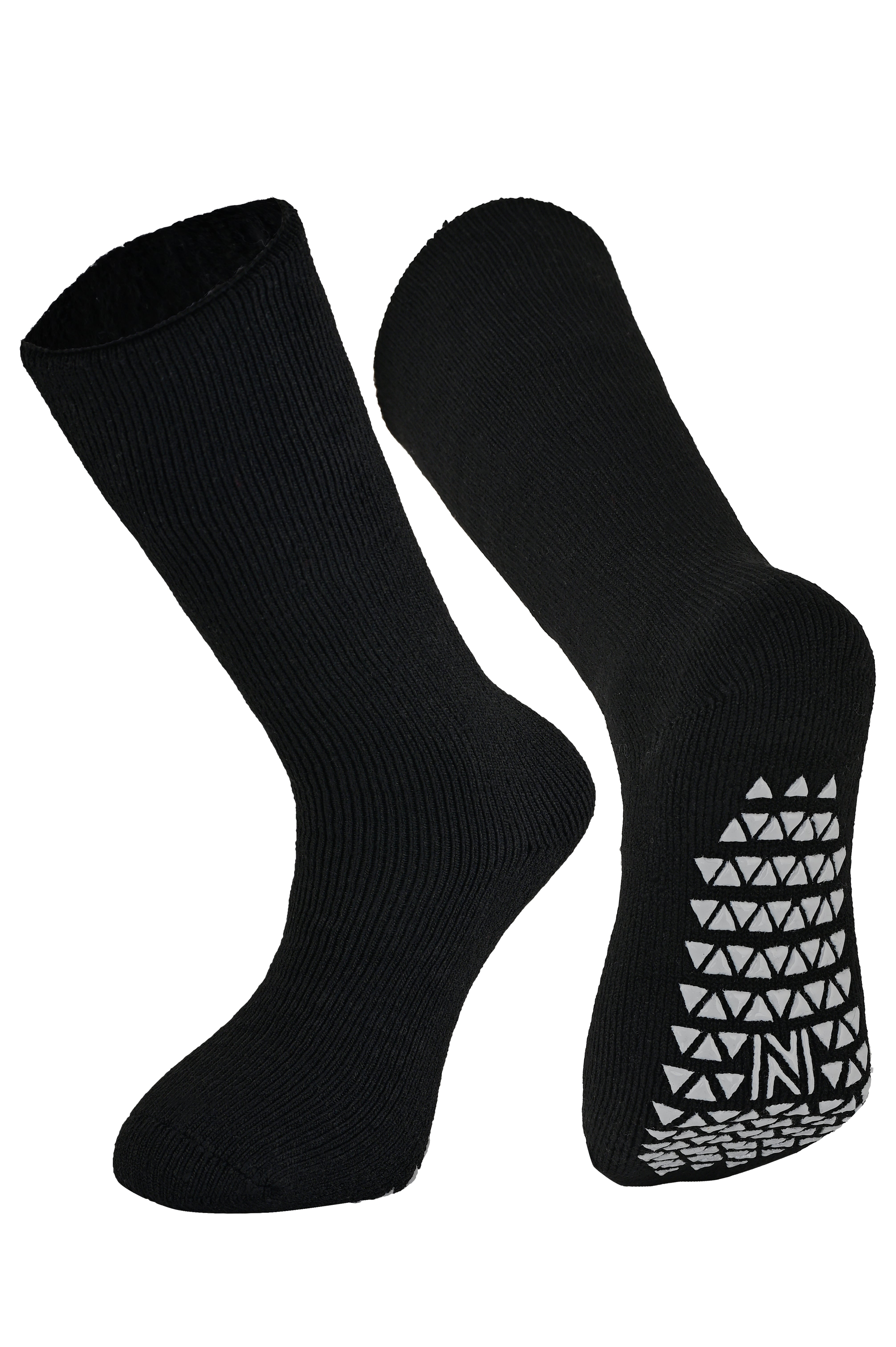 MERCURY Antibakteriyel Kaydırmaz Tabanlı Şardonlu Günlük Ev Çorabı - Siyah 1 Çift Paket