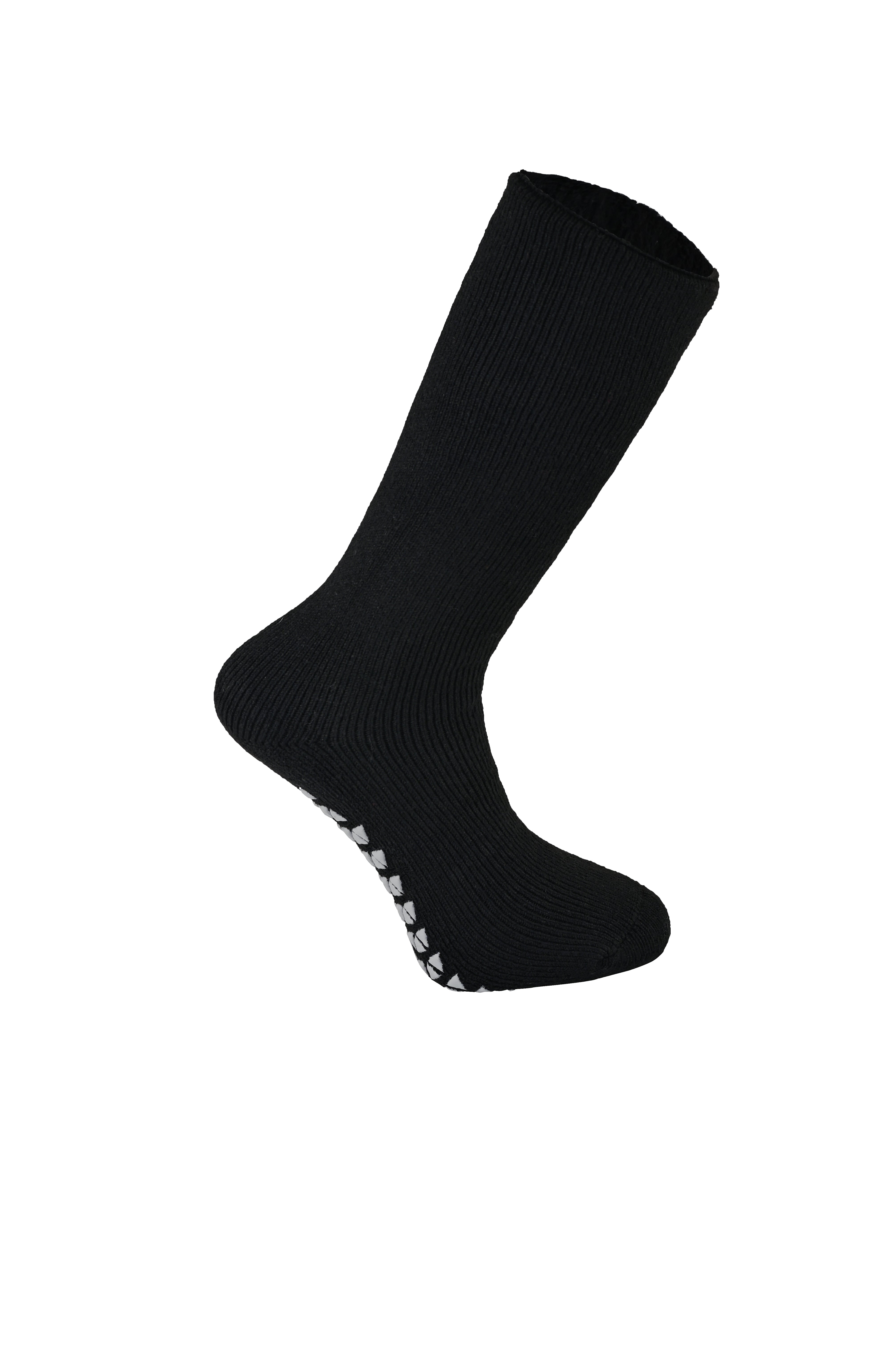 MERCURY Antibakteriyel Kaydırmaz Tabanlı Şardonlu Günlük Ev Çorabı - Siyah 1 Çift Paket - 10