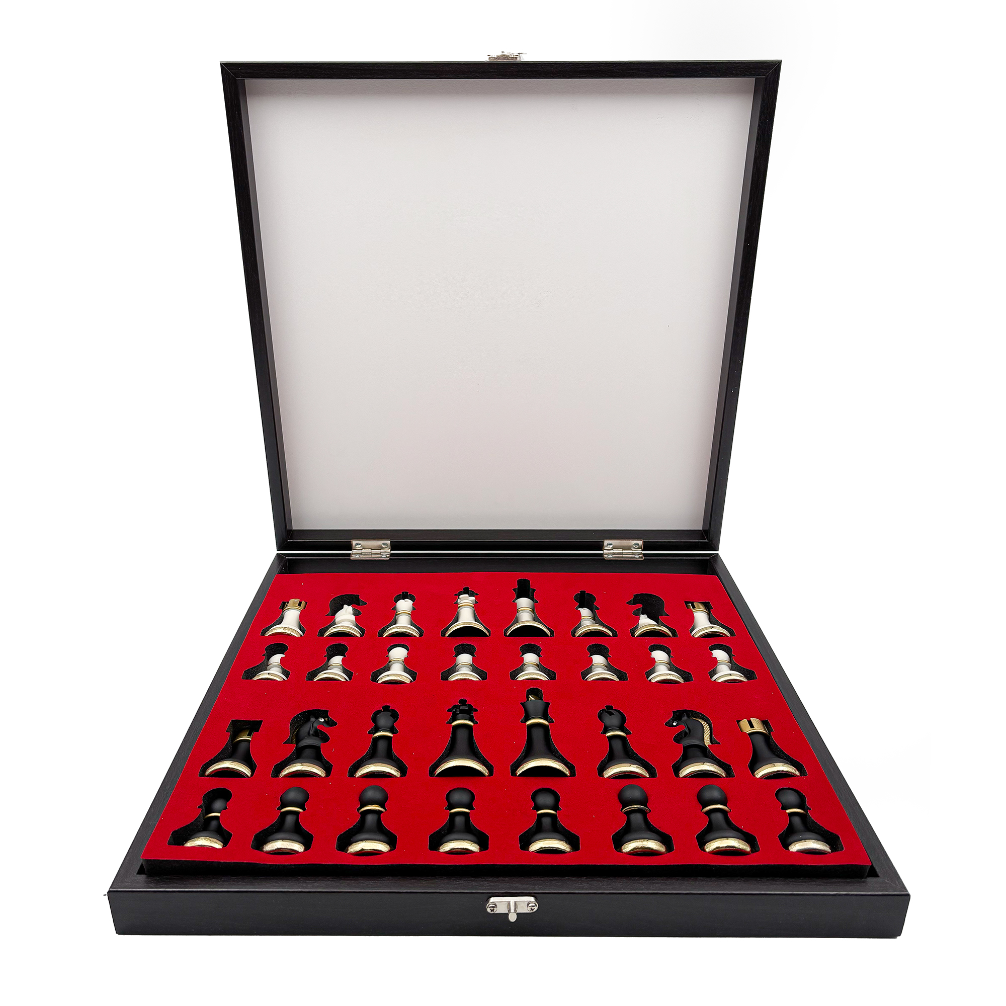 Metal & Polyester Ahşap Satranç Takımı – Siyah Beyaz MK36P - 12