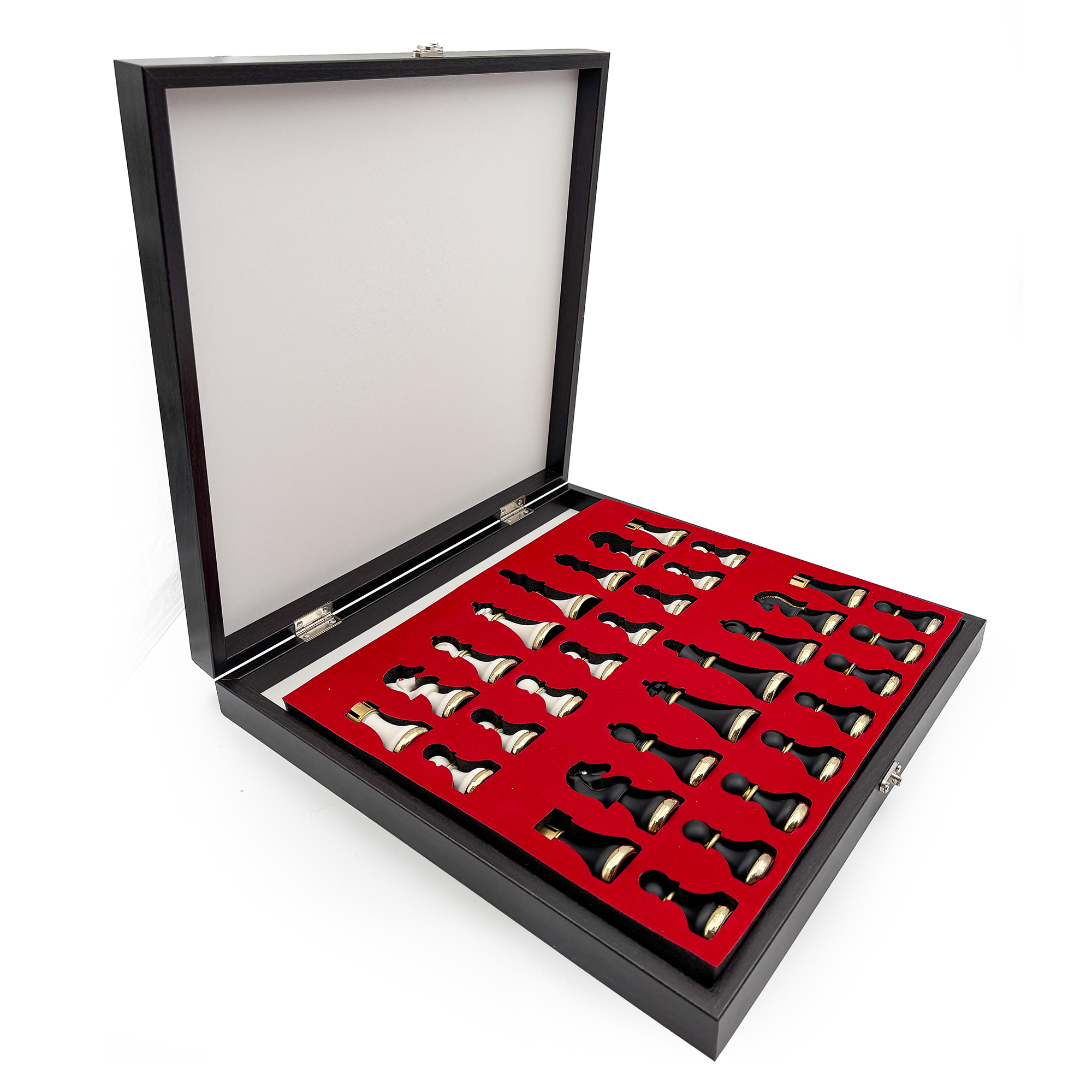 Metal & Polyester Ahşap Satranç Takımı – Siyah Beyaz MK36P - 14