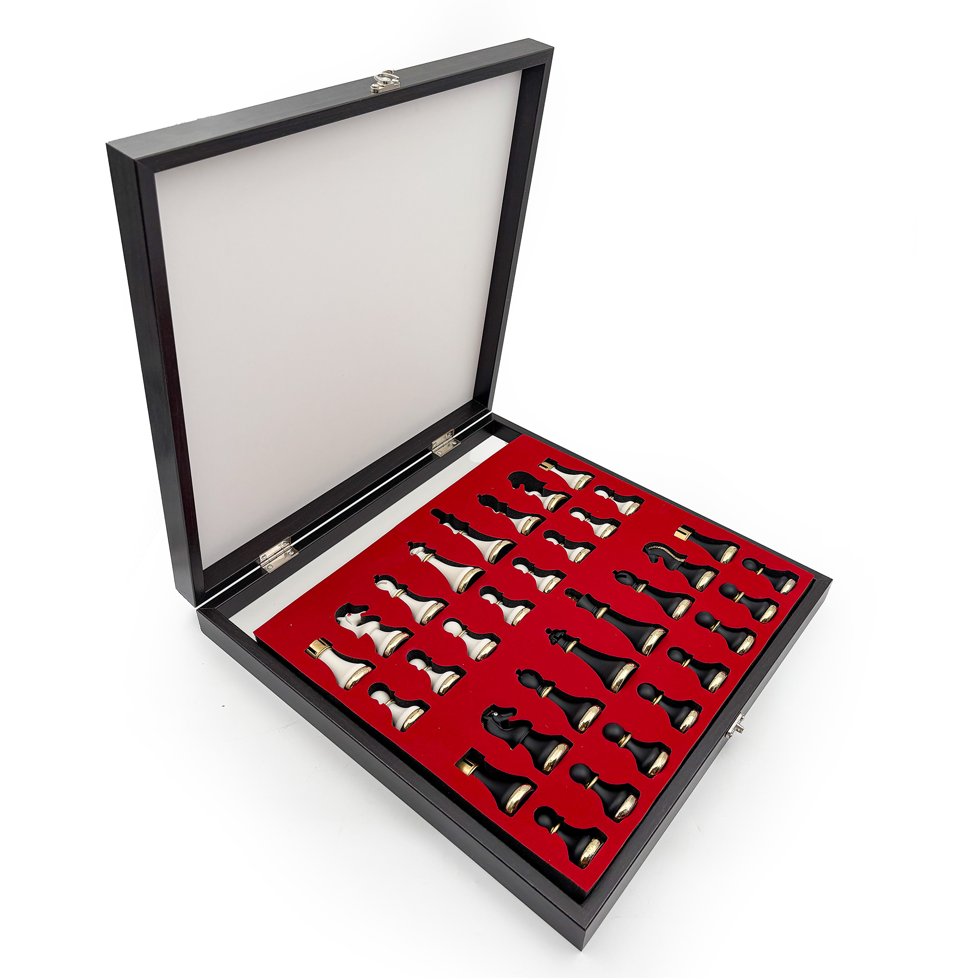 Metal & Polyester Ahşap Satranç Takımı – Siyah Beyaz MK36P - 15