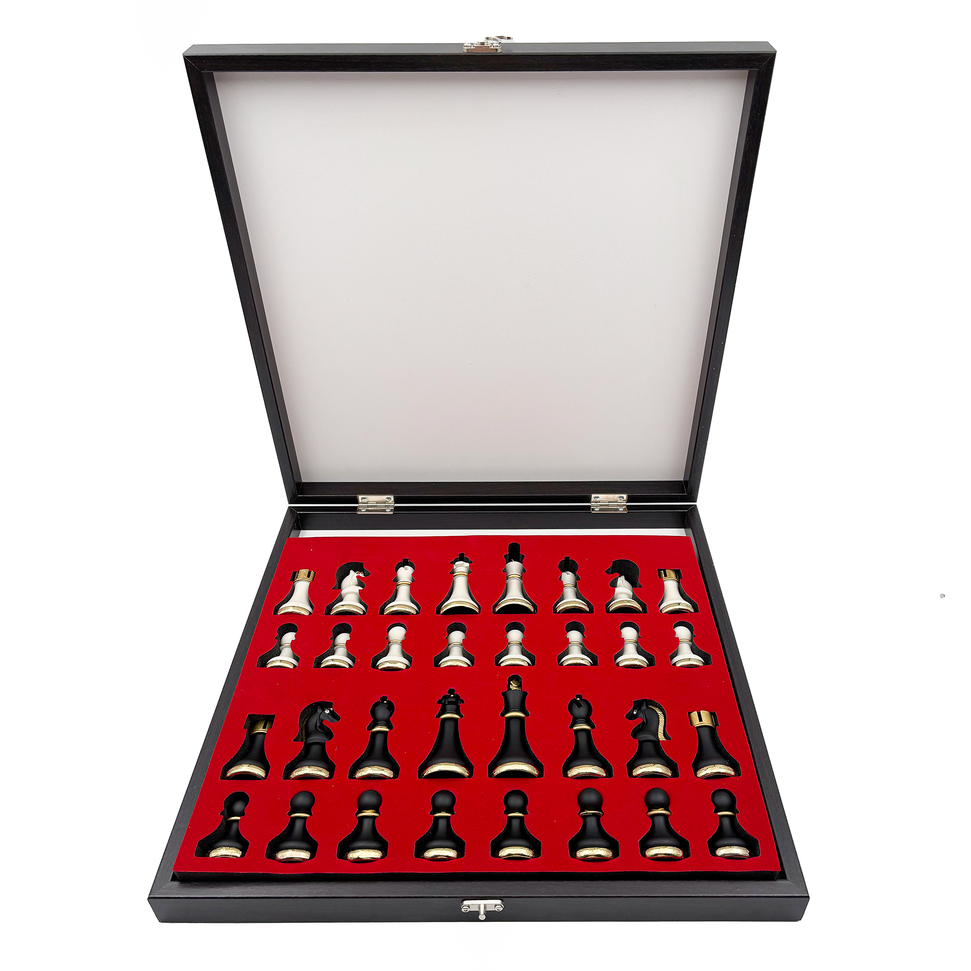 Metal & Polyester Ahşap Satranç Takımı – Siyah Beyaz MK36P - 11