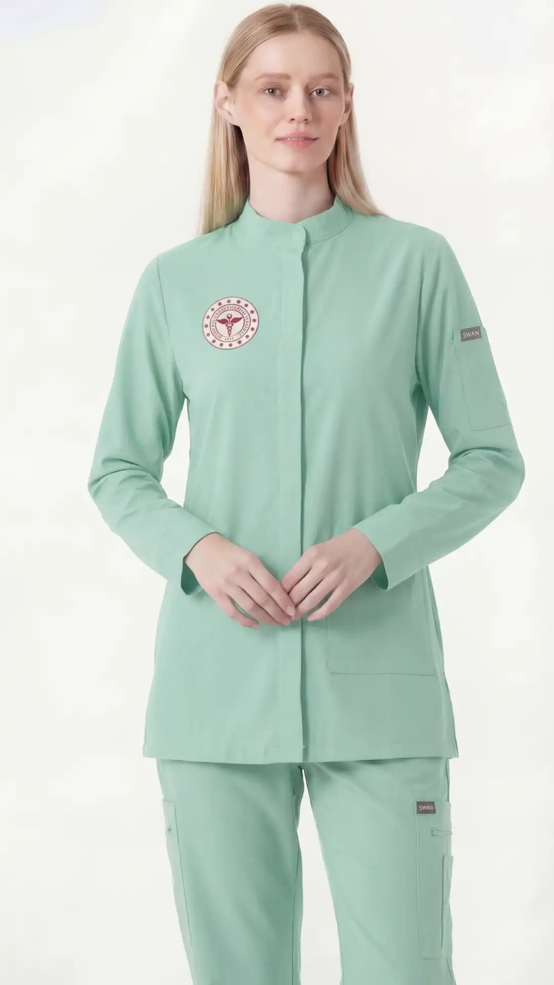 MİNT - YEŞİLİ AİLE SAĞLIĞI ÇALIŞANLARI TESETTÜR ÜNİFORMA TAKIM (.UZU KOL)