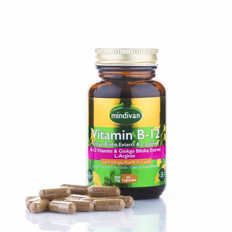 Mindivan Vitamin B12+ Ginkgo Biloba+ Arginin 60 Kapsül - 2