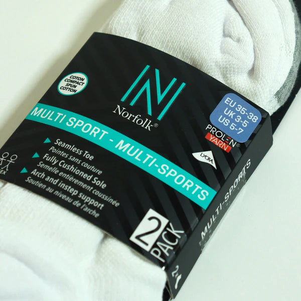 Montreal Ekstra Yastıklamalı Pamuk Günlük Spor Çorabı 2'li Paket Beyaz - 3