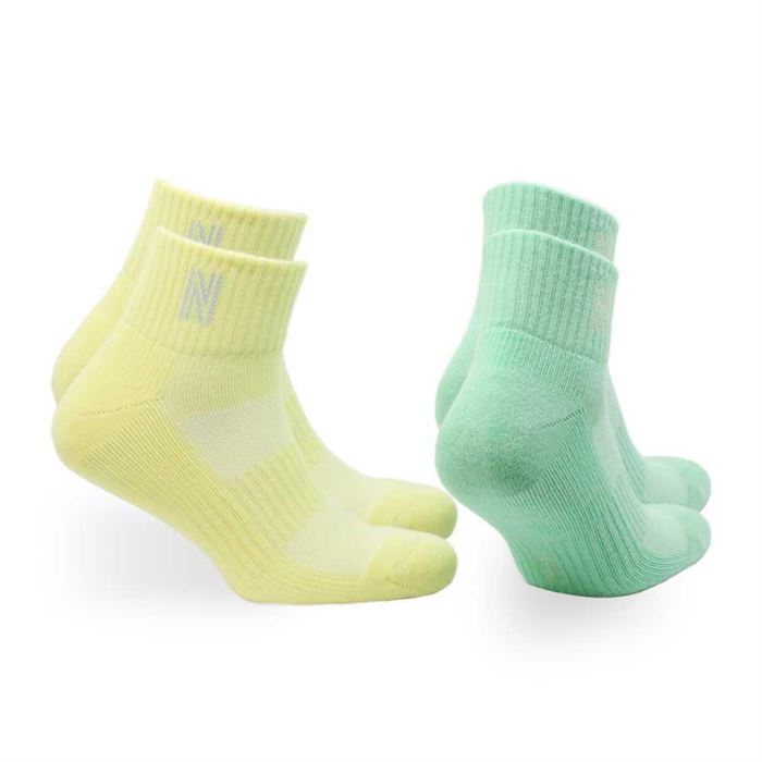 Montreal Ekstra Yastıklamalı Pamuk Günlük Spor Çorabı 2'li Paket Sarı/Yeşil