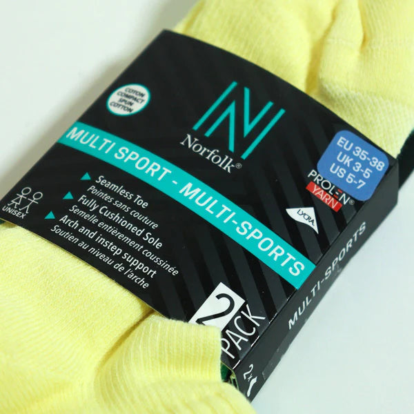 Montreal Ekstra Yastıklamalı Pamuk Günlük Spor Çorabı 2'li Paket Sarı/Yeşil - 3