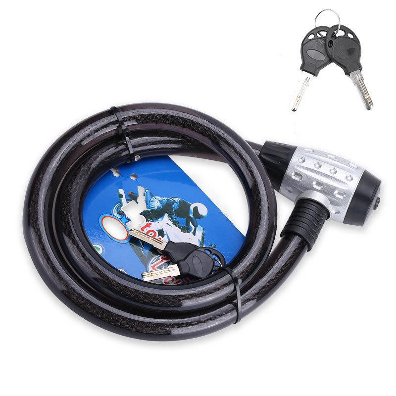 Motosiklet ve Bisiklet Güvenlik Kilidi - Çelik Halat Kilit 2metre