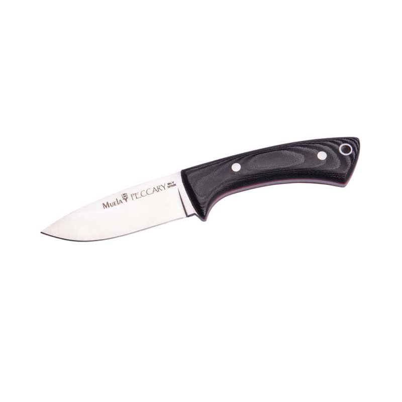 Muela Peccary 7cm Siyah Bıçak, Kanvas Micarta Sap