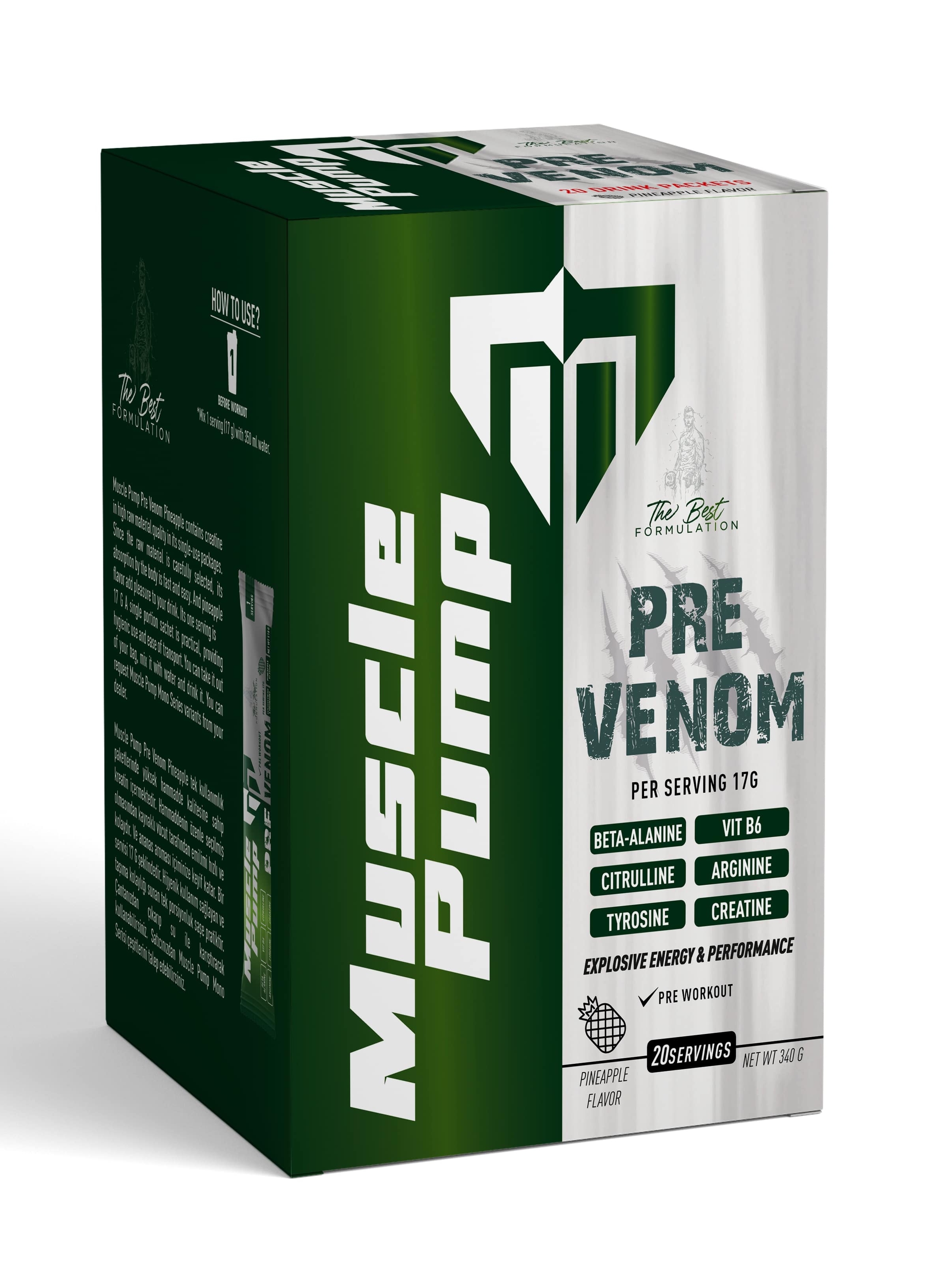 Muscle Pump Pre-Venom Powder Ananas 20 Saşe