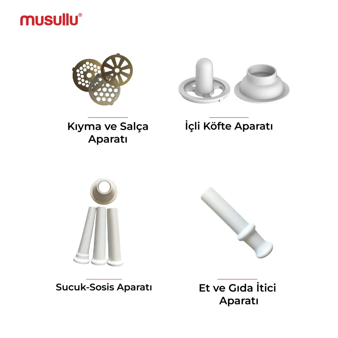 Musullu 1300W Et Kıyma, İçli Köfte, Salça, Sosis, Sucuk Makinesi, rende - 5