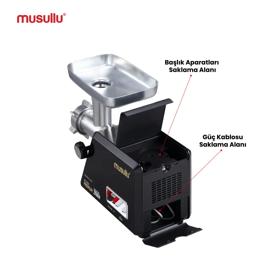 Musullu 2700W Et Kıyma, İçli Köfte, Salça, Sosis, Sucuk Makinesi - 4