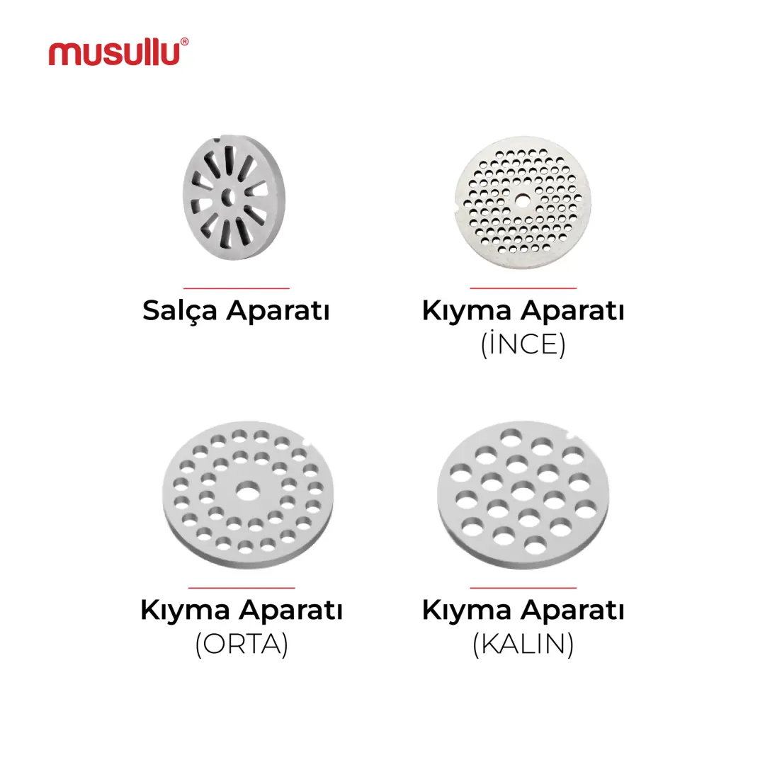 Musullu 2700W Et Kıyma, İçli Köfte, Salça, Sosis, Sucuk Makinesi - 5