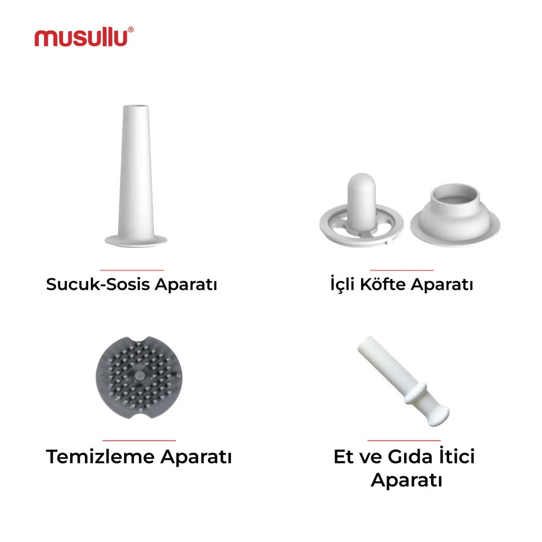 Musullu 2700W Et Kıyma, İçli Köfte, Salça, Sosis, Sucuk Makinesi - 6