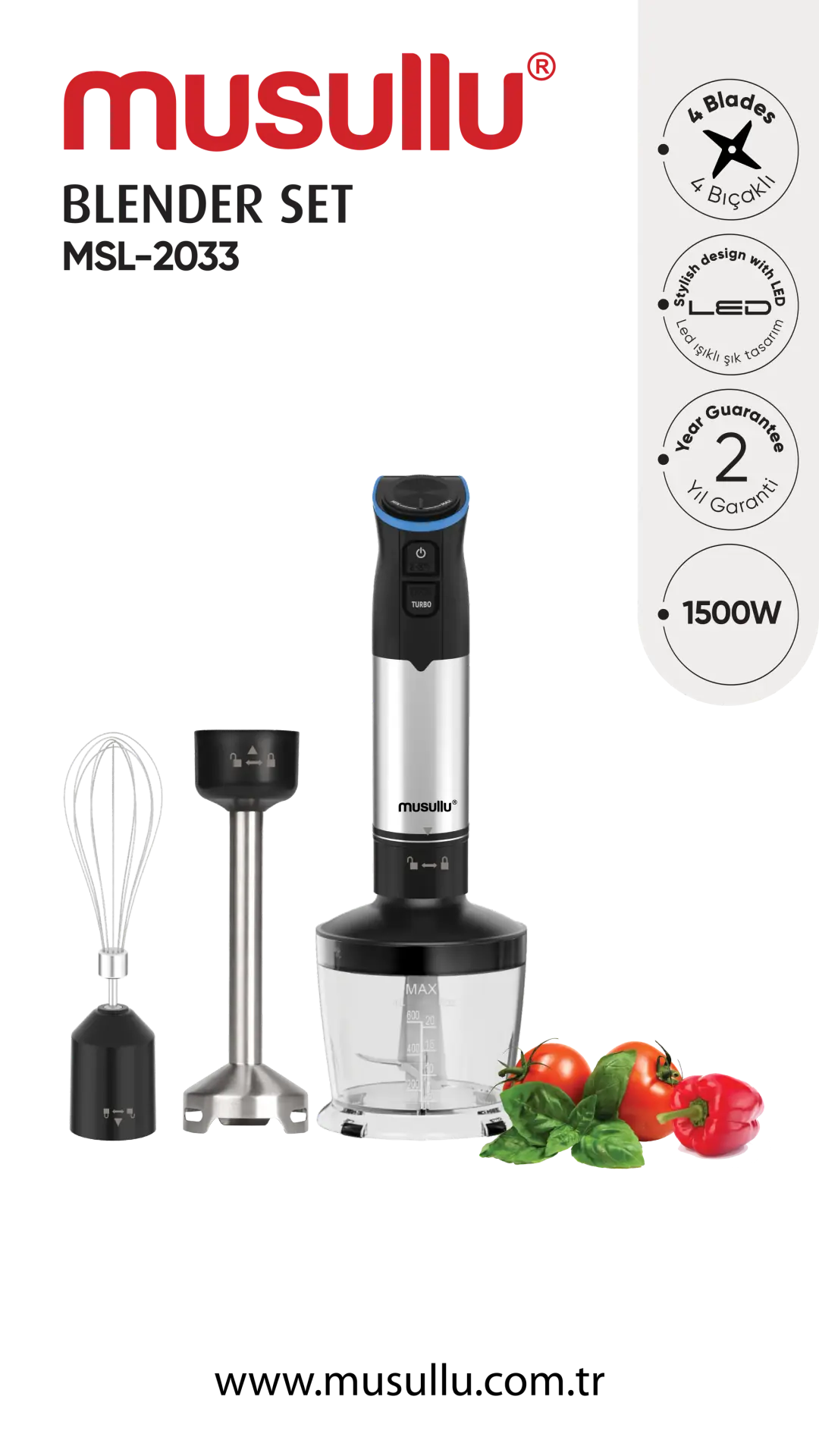 Musullu Msl-2033 Blender Set Siyah