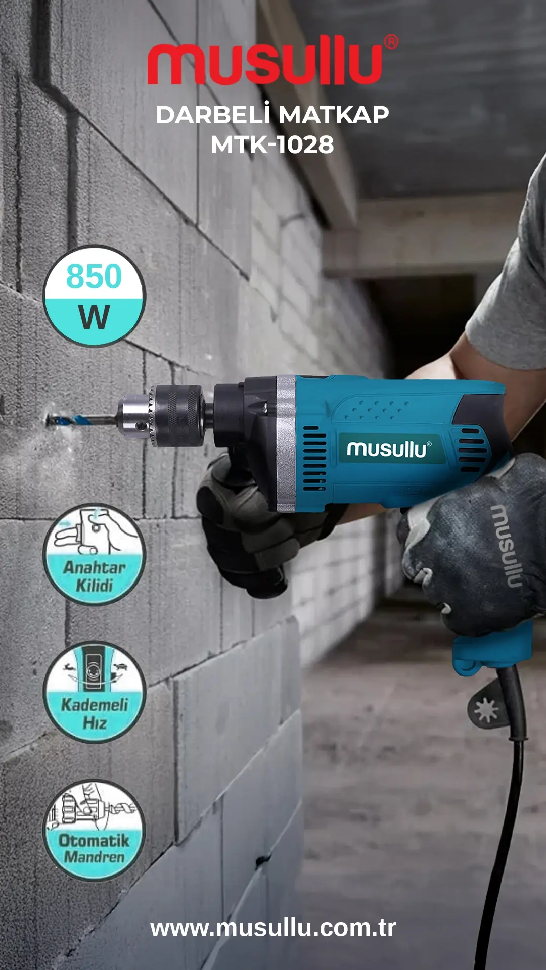MUSULLU MTK-1028 ELEKTRİKLİ MATKAP - 2