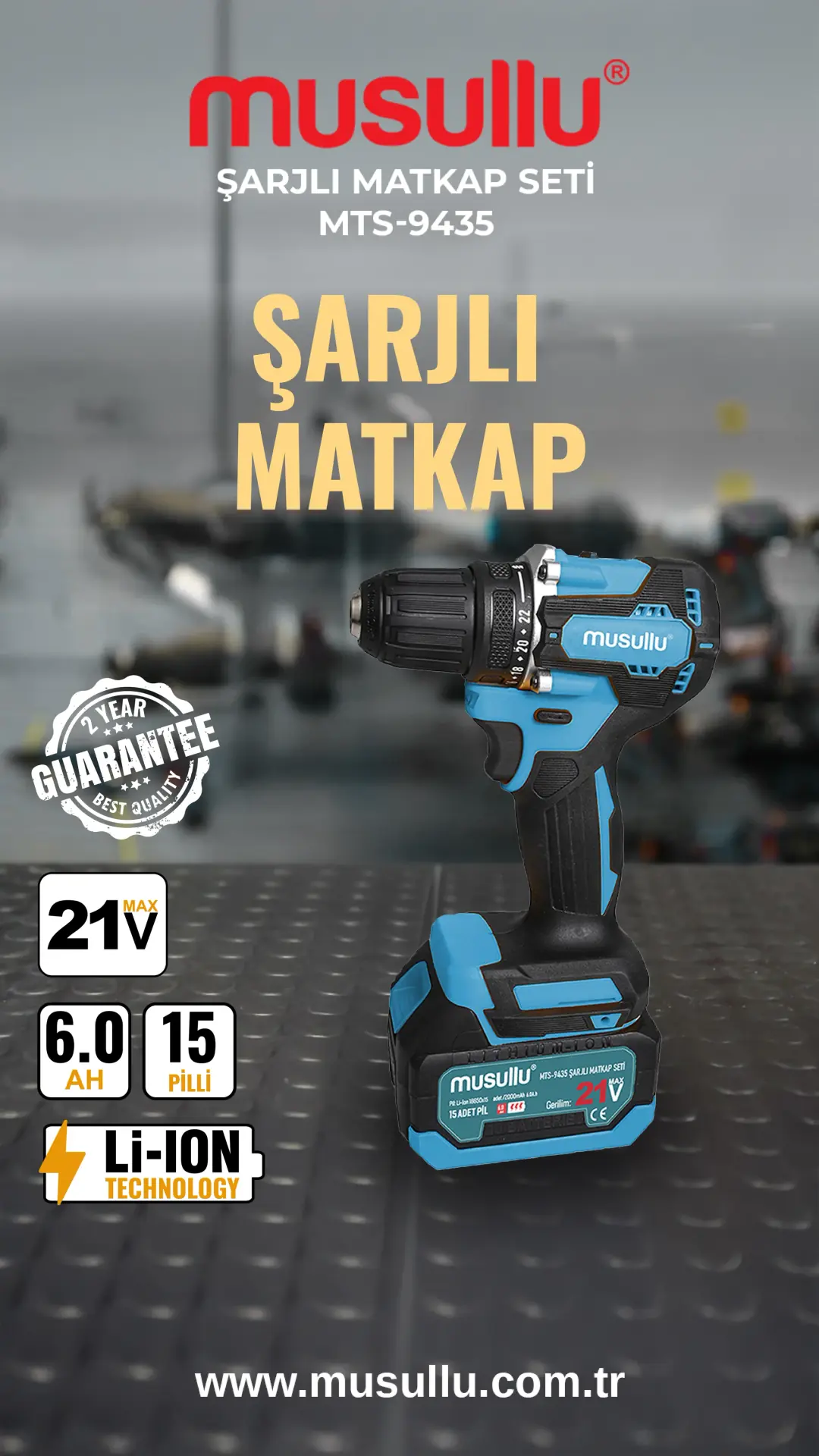 Musullu MTS-9435 Şarjlı Matkap Seti - 2