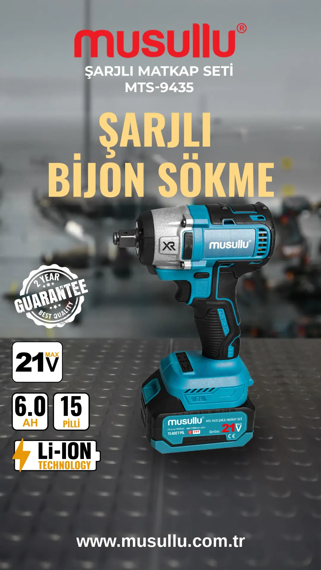 Musullu MTS-9435 Şarjlı Matkap Seti - 3