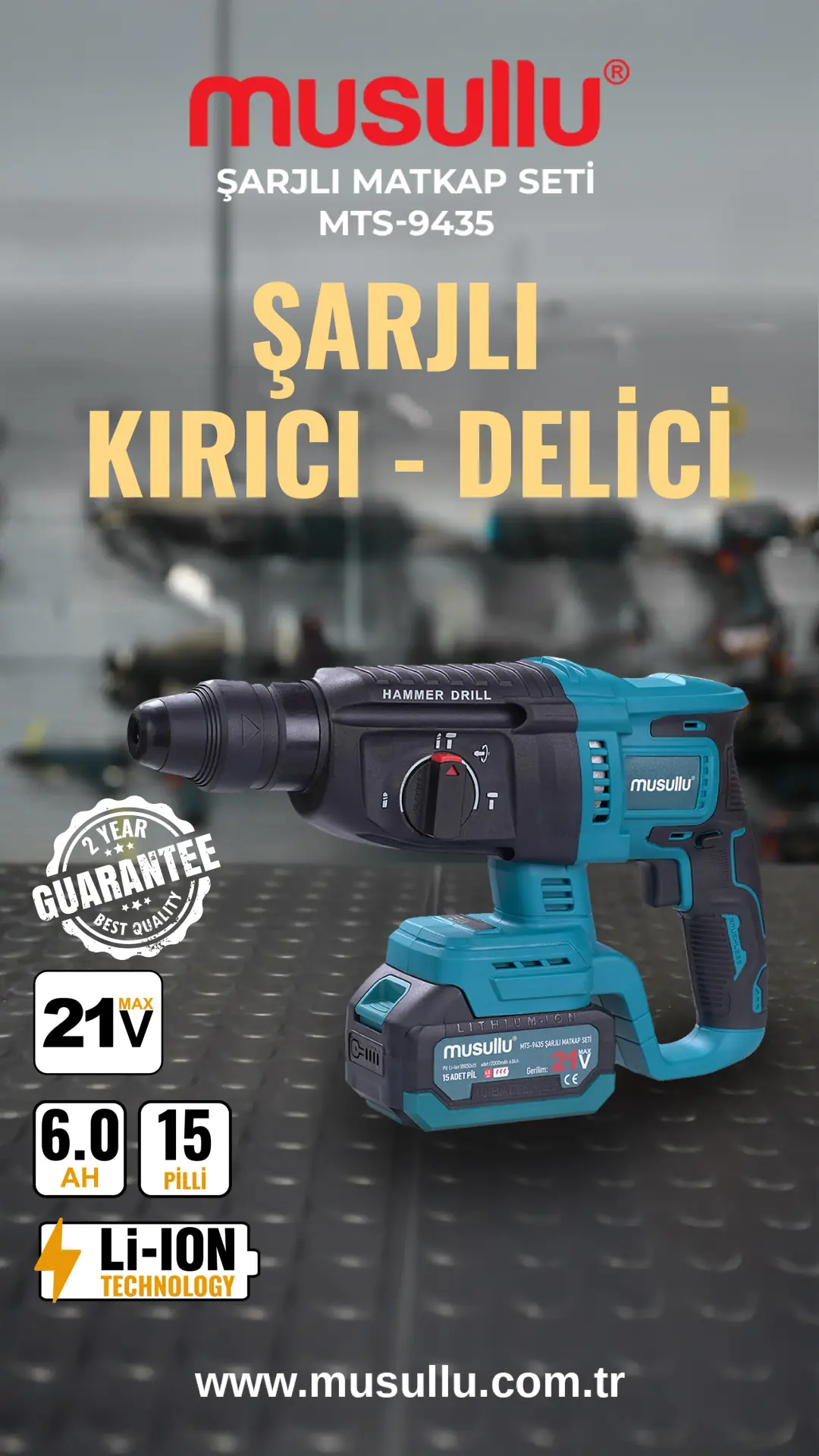 Musullu MTS-9435 Şarjlı Matkap Seti - 5