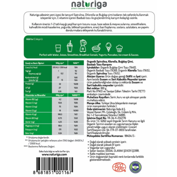 Naturiga Organik Green Blend  100 gr - 2