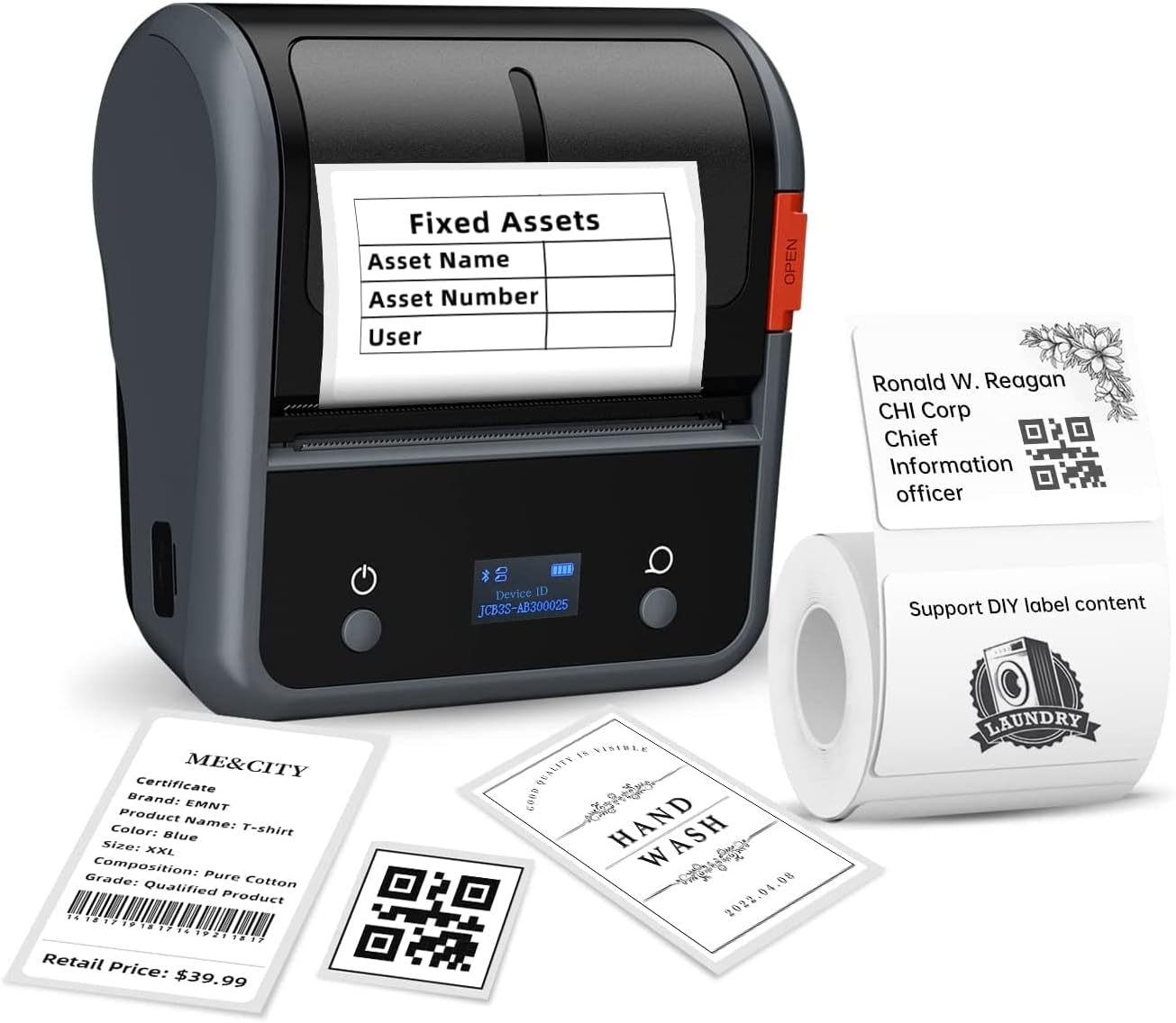 NIIMBOT B3S Thermal Label Printer (Grey) - 3