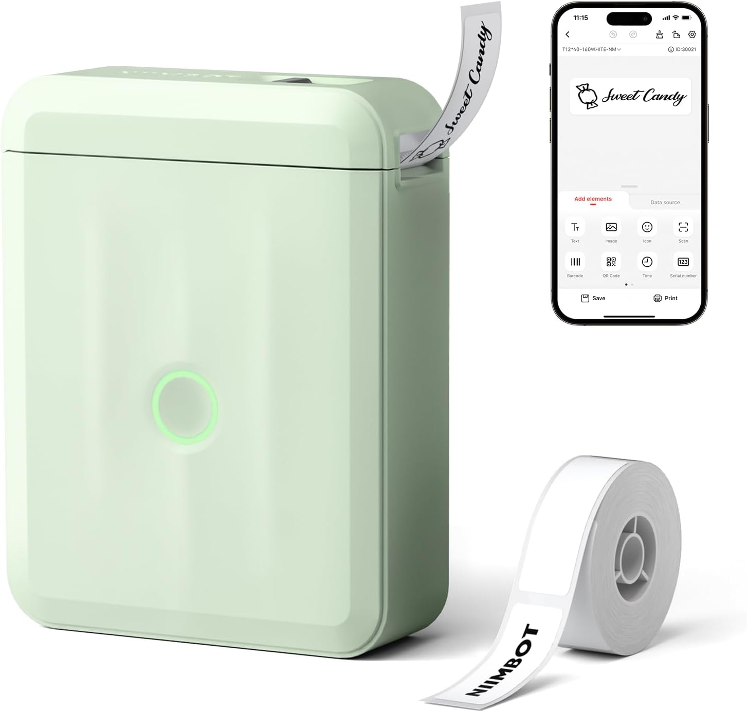 NIIMBOT D110_M Thermal Label Printer (Green)