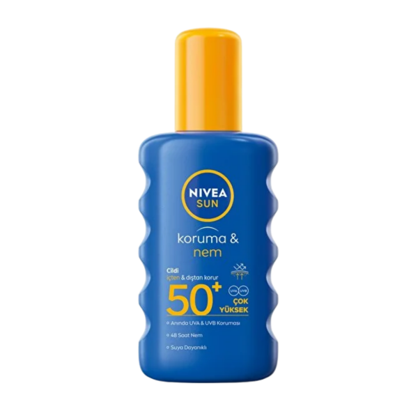 Nivea Sun SPF50 Yüksek Güneş Koruyucu ve Nemlendirici Vücut Spreyi 200 ml