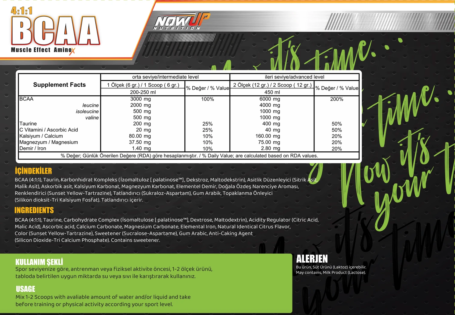 Nowup Nutrition BCAA 4:1:1 Muscle Effect Amino Asit 360 gr - 3