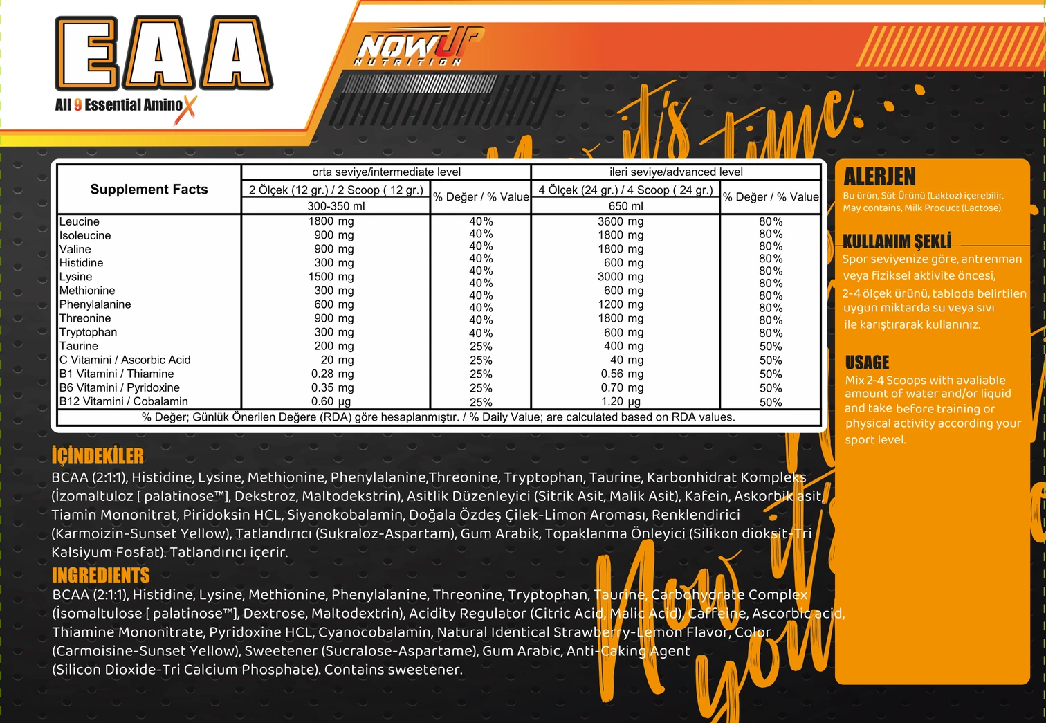 Nowup Nutrition EAA All 9 Essential Amino Asit 360 gr - 3