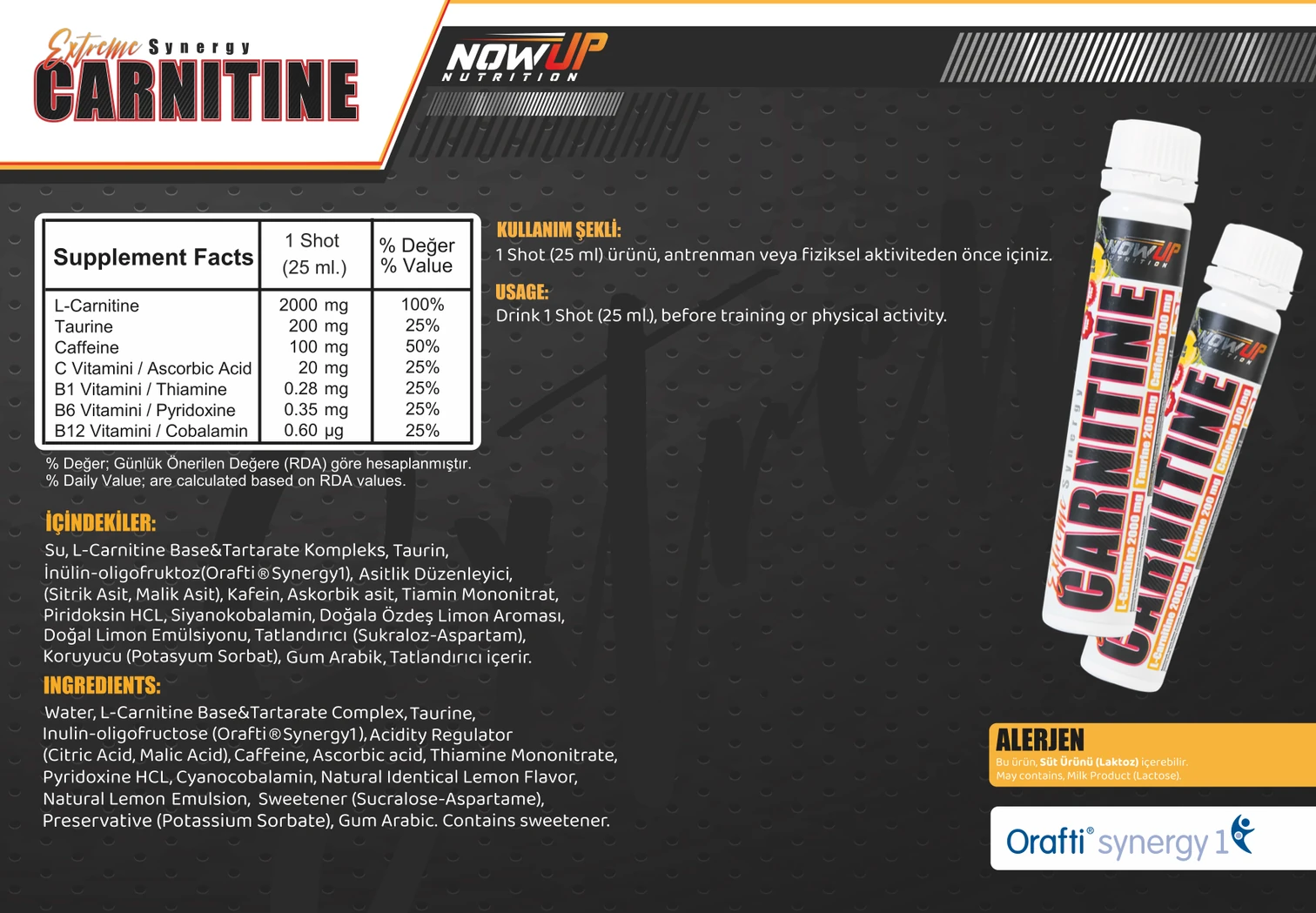Nowup Nutrition Extreme Synergy Carnitine 25 ml x20 Shot - 3