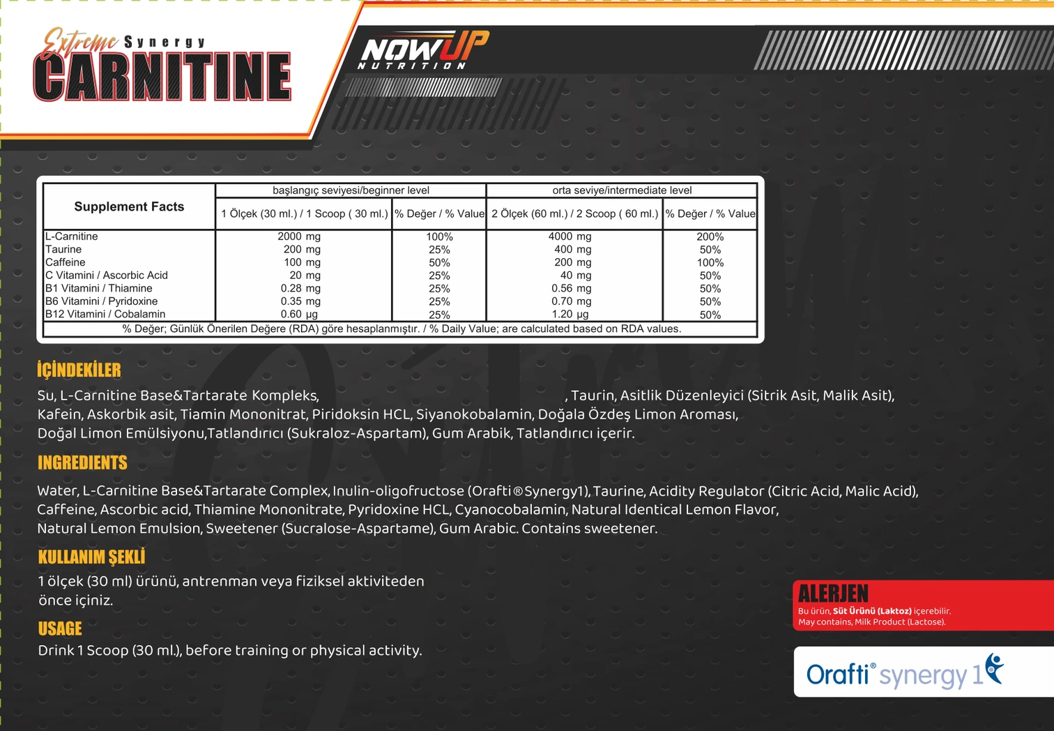 Nowup Nutrition Extreme Synergy L Carnitine 1000 ml - 3
