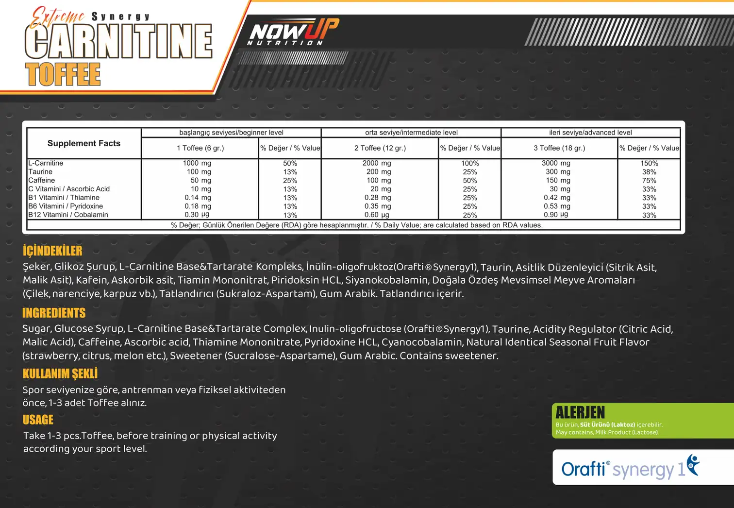 Nowup Nutrition Extreme Synergy L Carnitine Toffee 60 Adet - 3