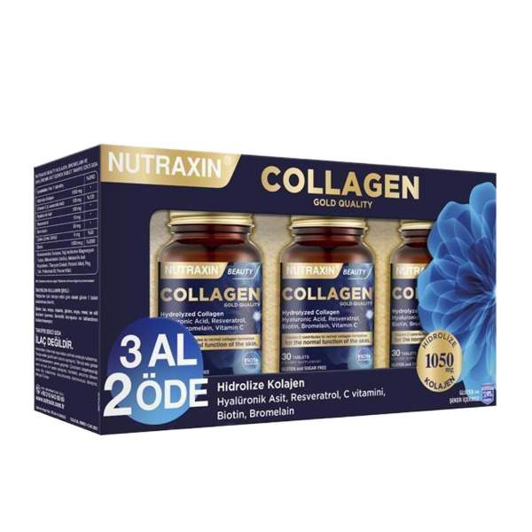 Nutraxin Beauty Gold Collagen 30 Tbl 3 Al 2 Öde 90 Tablet