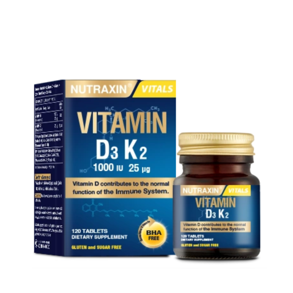 Nutraxin D3K2 Vitamin 1000 IU 120 Tablet