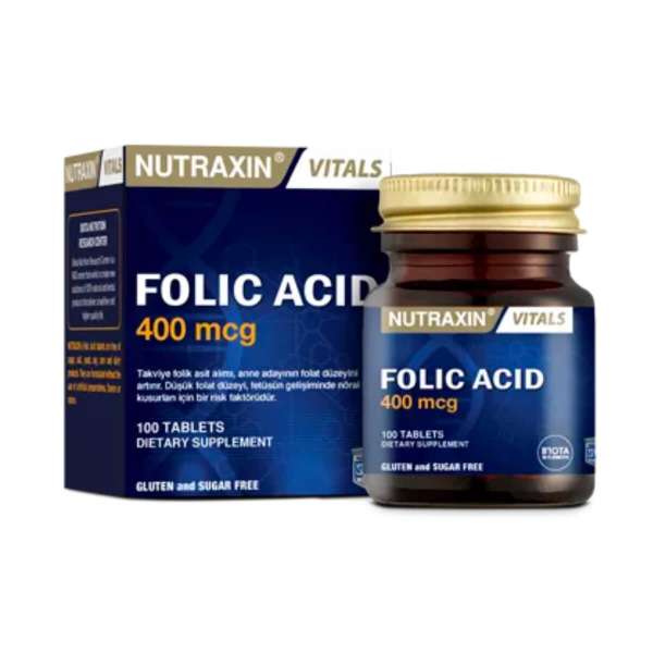 Nutraxin Folic Acid 400 Mcg  100 Tablet