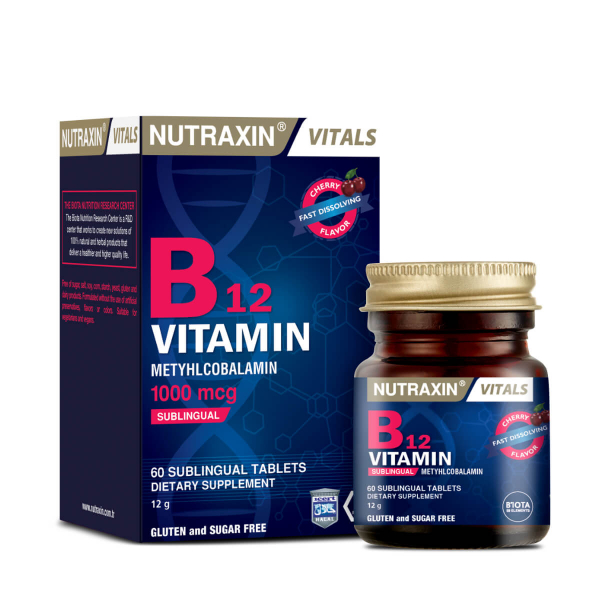 Nutraxin Vitamin B12 1000 mcg Dil Altı  60 Tablet