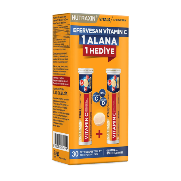 Nutraxin Vitamin C 1 Alana 1 Bedava Efervesan  30 Tablet