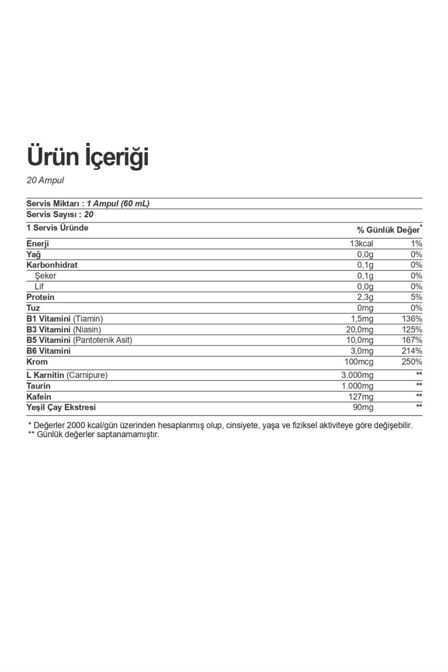 Nutrend L-Carnitine Shot 3000mg 20 Ampül - 2