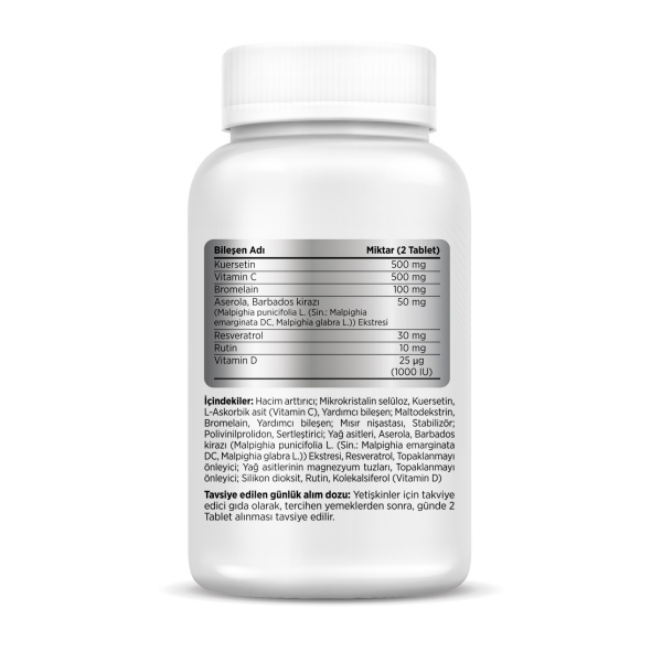 Nutrivita Quercetin - Bromelain Aserola Resveratrol  60 Tablet - 2