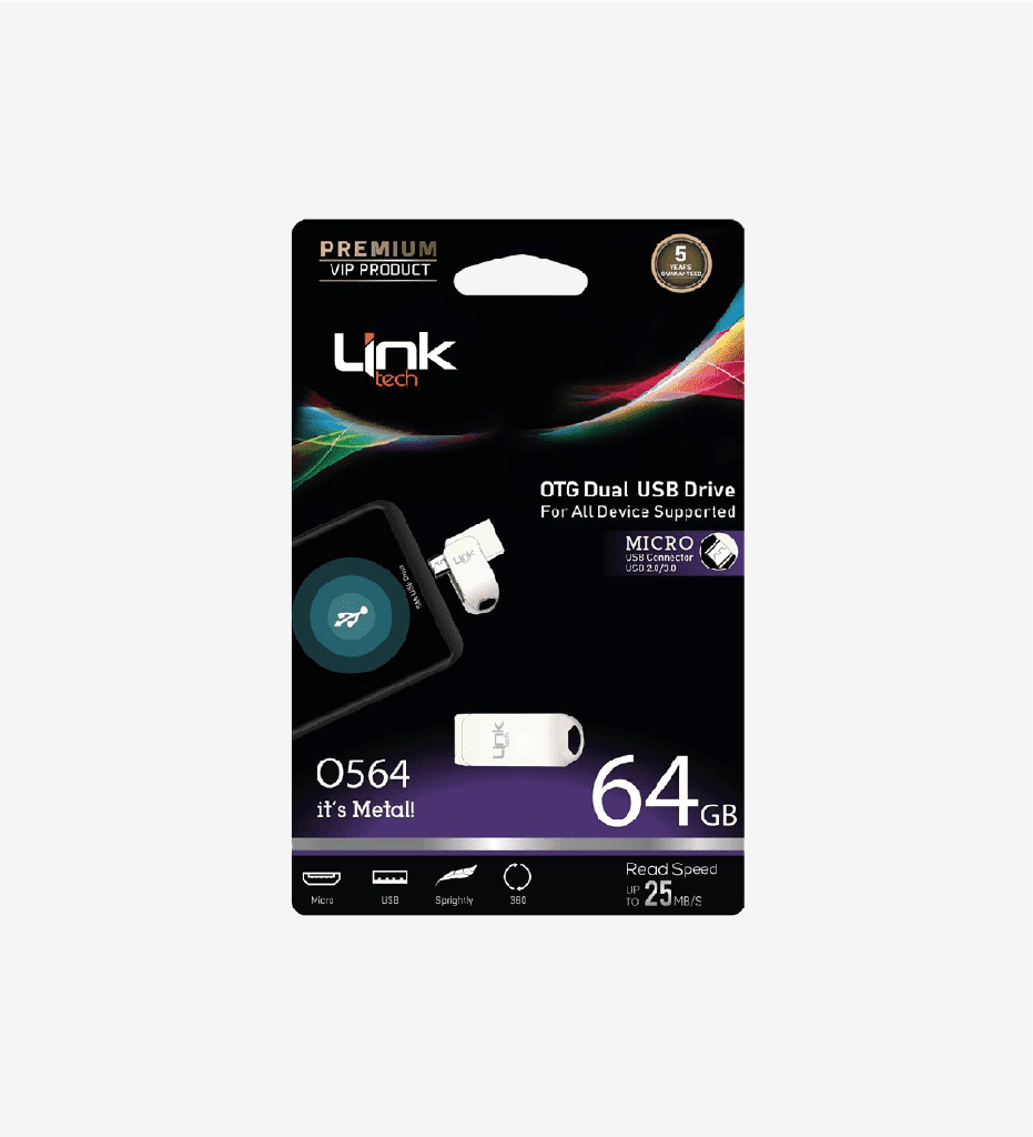 O564 Premium Dual 25mb/s 64GB Micro USB OTG USB Flash