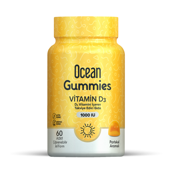 Ocean Gummies Vitamin D3 1000 IU 60 Adet