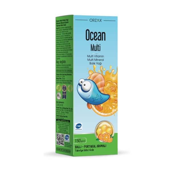 Ocean Multi Vitamin ve Balık Yağı Ballı Portakal 150 mL