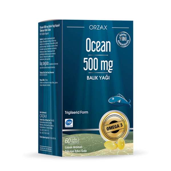 Ocean Omega 3 Balık Yağı 500 mg  60 Kapsül