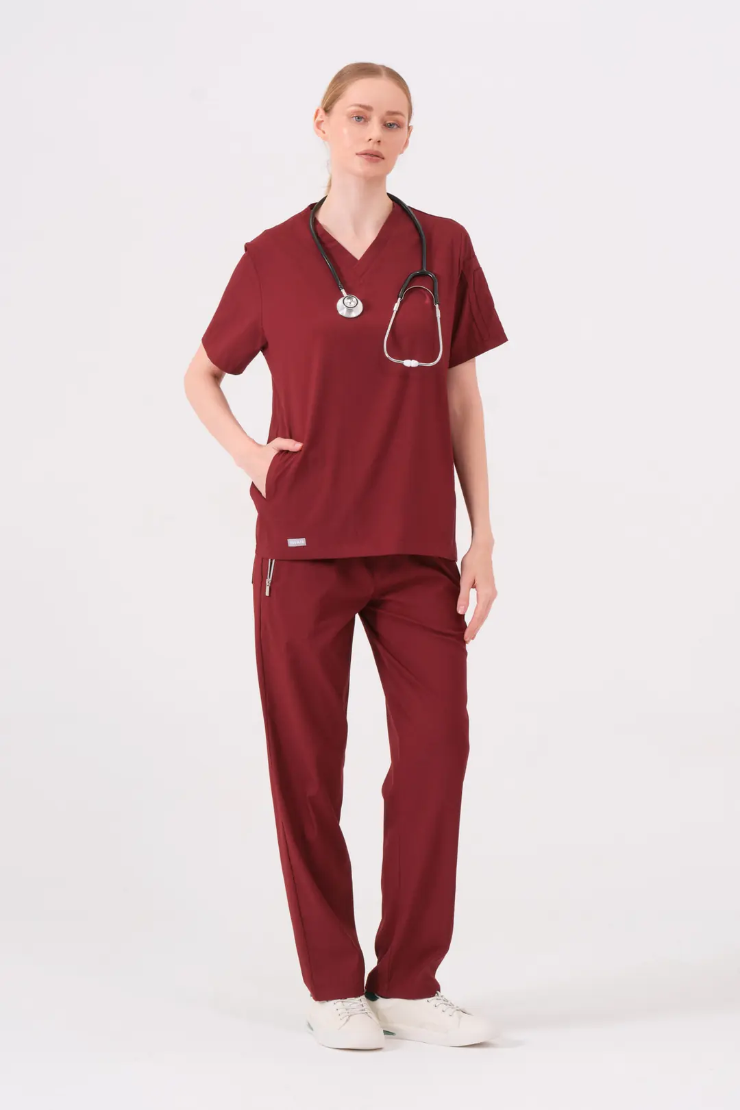 OCTOVIA - BORDO KADIN ÜST ÜNİFORMA - 5