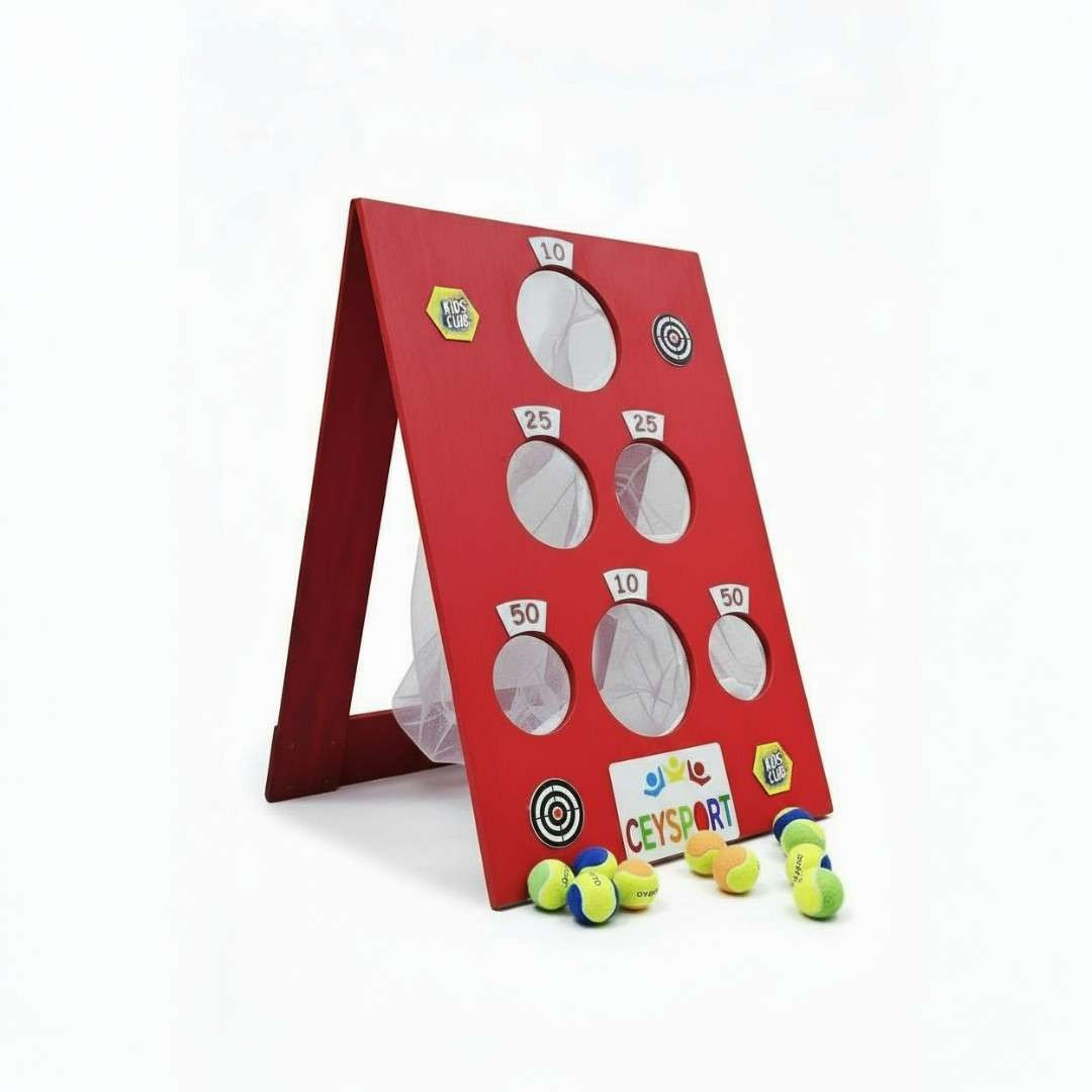 Wooden Ball Toss Scored Red