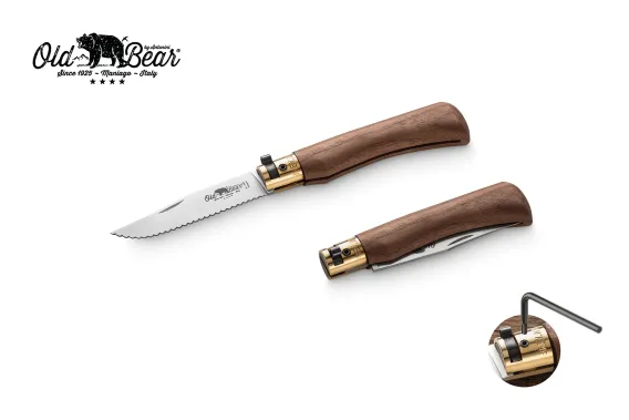 Antonini Old Bear 8cm Tırtıklı Ceviz Ağacı Saplı M Çakı