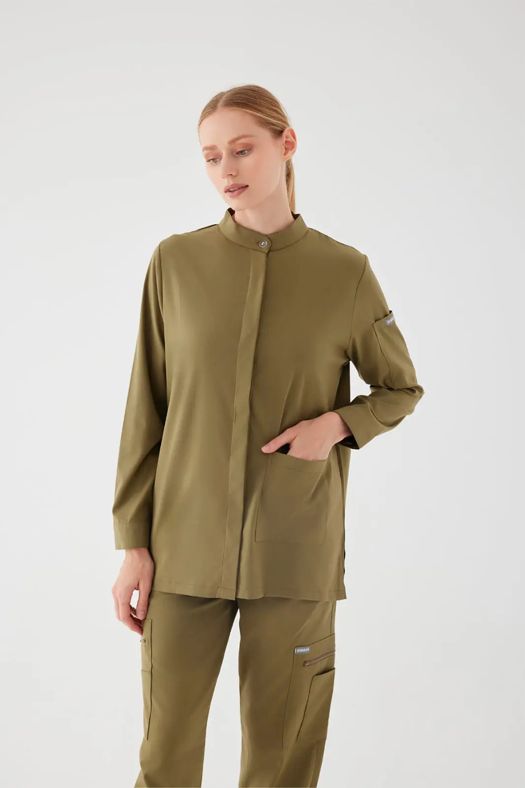 OLIVIA - AÇIK HAKİ KADIN TESETTÜR ÜST ÜNİFORMA