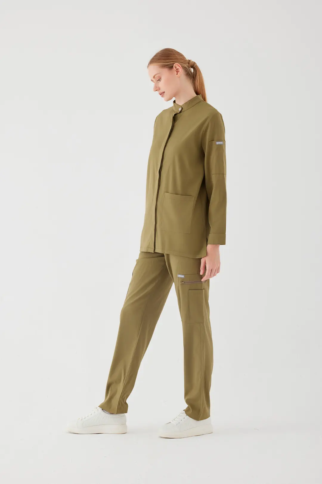 OLIVIA - AÇIK HAKİ KADIN TESETTÜR ÜST ÜNİFORMA - 5